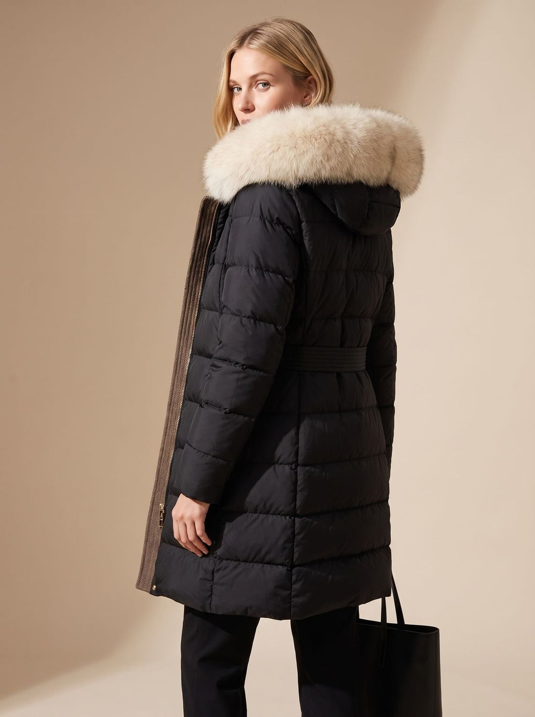 Women's Luxury Fur-Hood Long Puffer Winter Parka