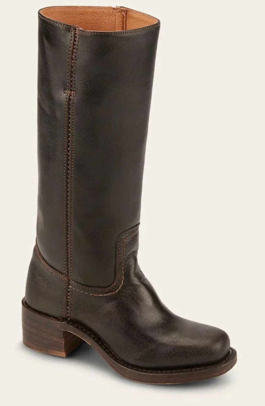 Women's Mid-Calf Slip-On Classic Western Boots Stacked Heel