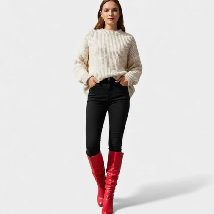 Women's Mid-Calf Slouch Boots Low Heel Bow-Tie Detail