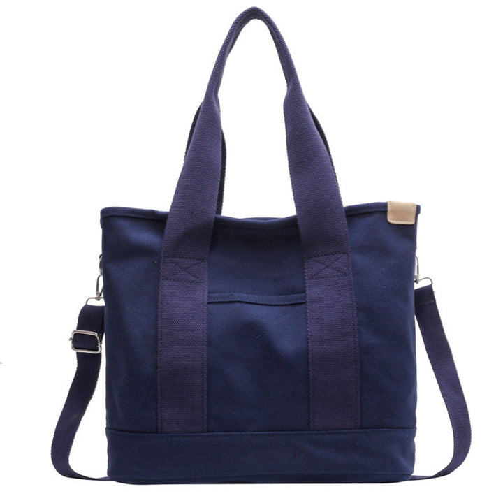 Women's Multifunctional Canvas Tote Bag Adjustable Crossbody Shoulder Strap - Blau