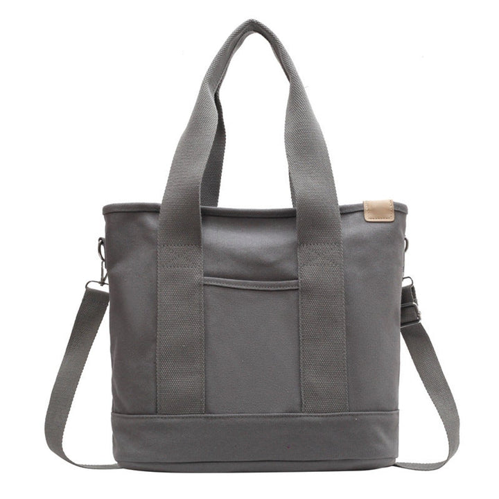 Women's Multifunctional Canvas Tote Bag Adjustable Crossbody Shoulder Strap - Grau