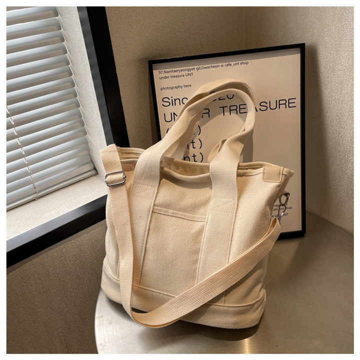 Women's Multifunctional Canvas Tote Bag Adjustable Crossbody Shoulder Strap