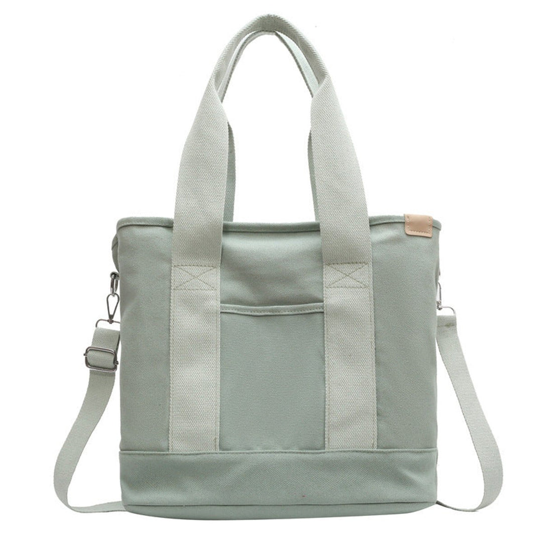 Women's Multifunctional Canvas Tote Bag Adjustable Crossbody Shoulder Strap - Grün
