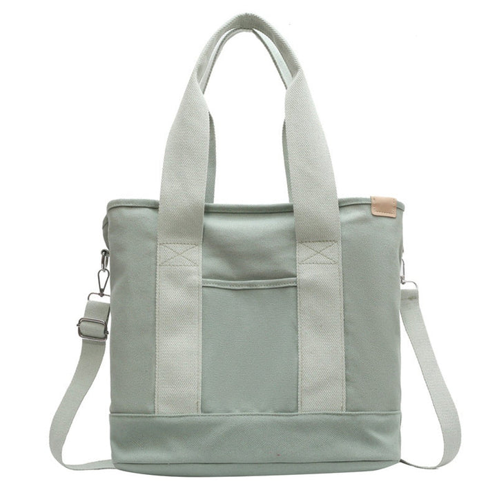 Women's Multifunctional Canvas Tote Bag Adjustable Crossbody Shoulder Strap - Grün
