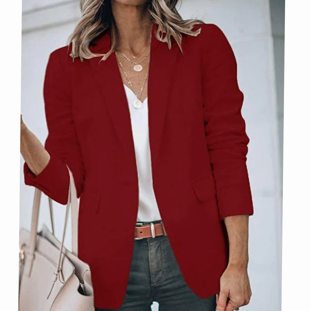 Women's Open Front Long Sleeve Work Blazer