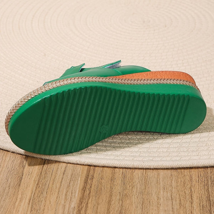 Women's Open-Toe Wedge Comfortable Sandals Hook-Loop Espadrille
