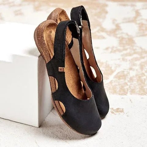 Women's Orthopedic Arch Support Adjustable Ankle Strap Sandals - Black