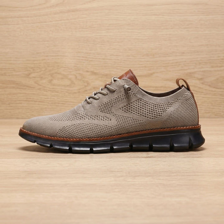 Women's Orthopedic Arch-Support Lace-Up Knit Sneakers - Brown Black