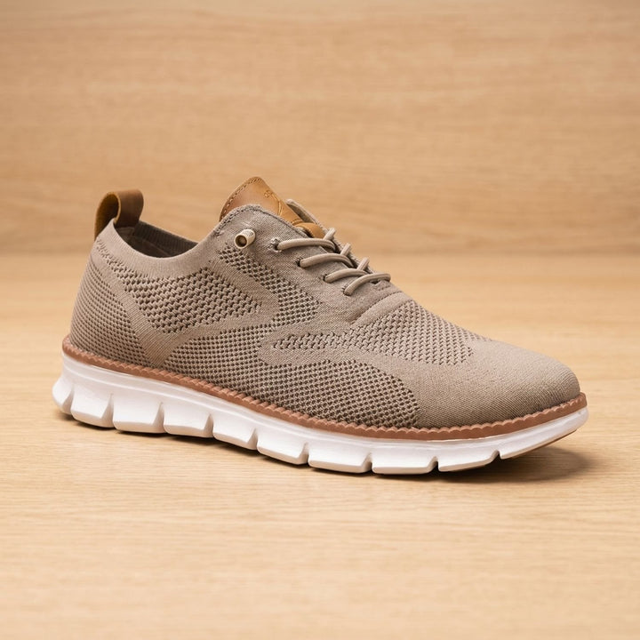 Women's Orthopedic Arch-Support Lace-Up Knit Sneakers - Brown