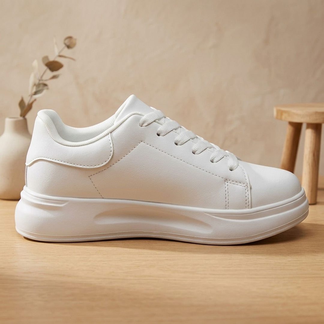 Women's Orthopedic Arch-Support Low-Top Platform Sneakers - White