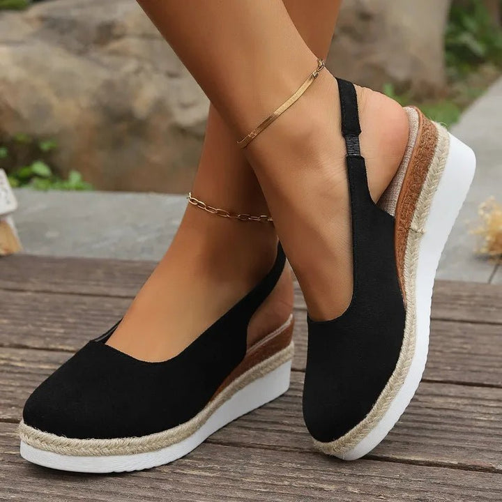 Women's Orthopedic Closed-Toe Espadrille Slingback Wedge Sandals