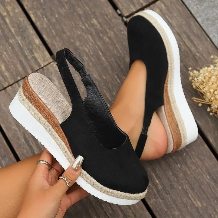 Women's Orthopedic Closed-Toe Espadrille Slingback Wedge Sandals
