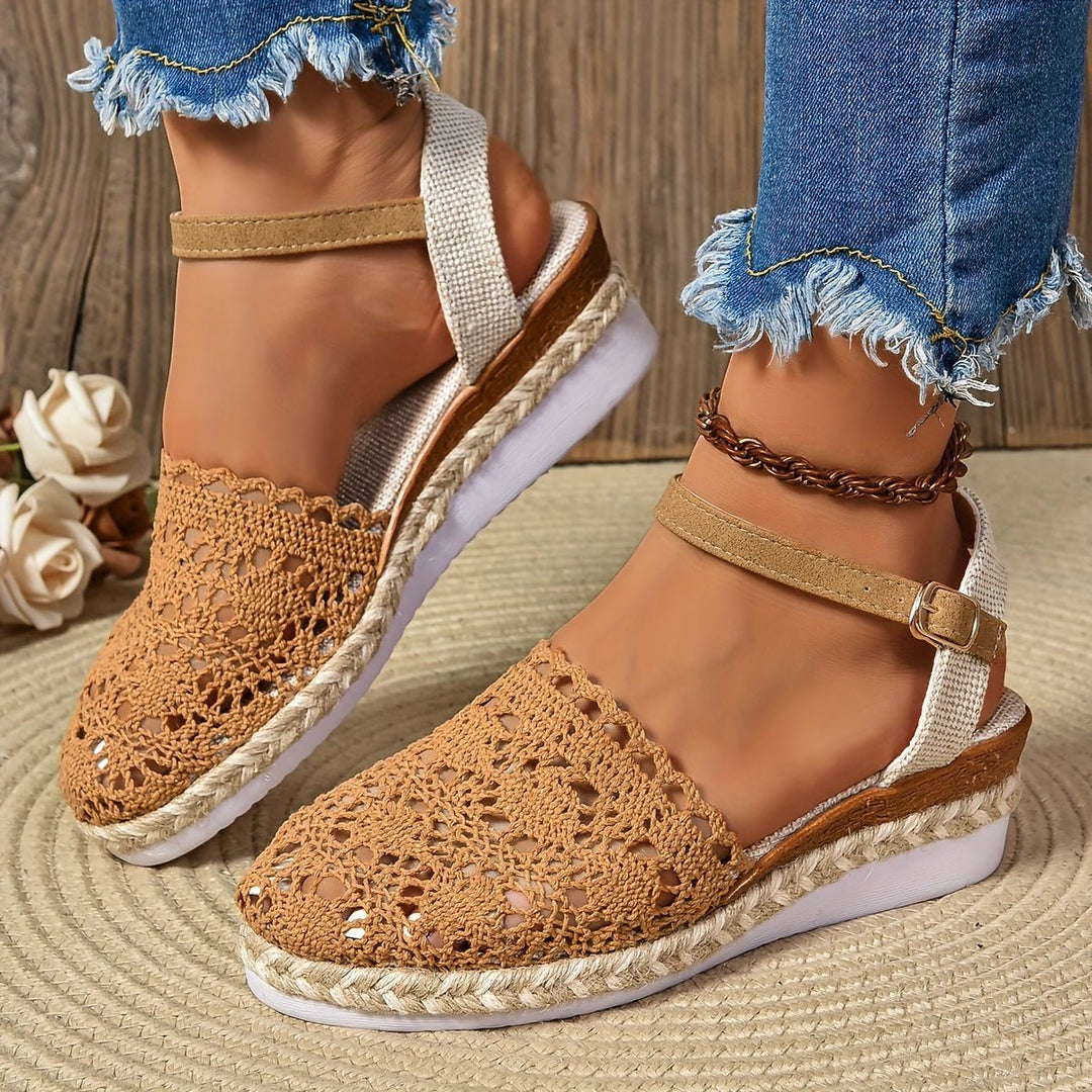 Women's Orthopedic Crochet Ankle-Strap Comfortable Sandals - Donkerbruin