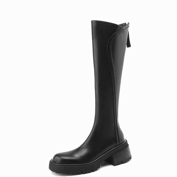 Women's Orthopedic Knee-High Back-Zip Leather Boots