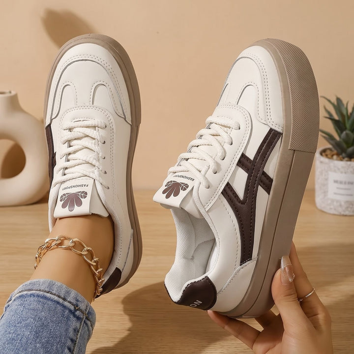 Women's Orthopedic Lace-Up Platform Sneakers - Brown