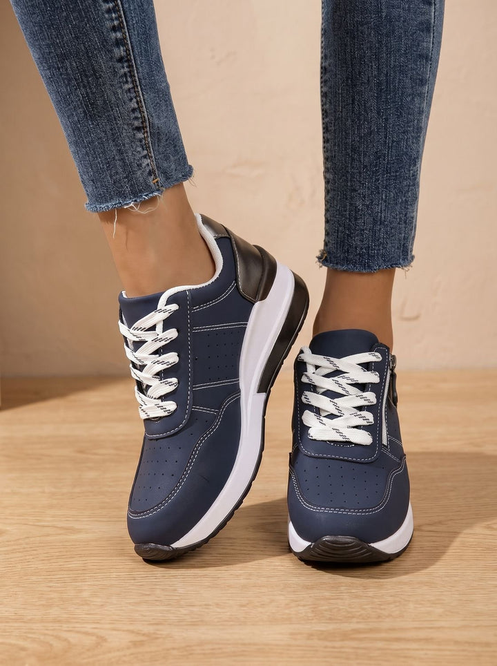 Women's Orthopedic Lace-Up Side-Zip Platform Sneakers