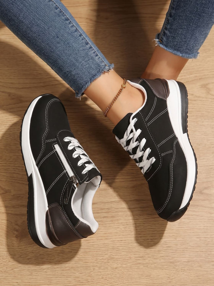 Women's Orthopedic Lace-Up Side-Zip Platform Sneakers
