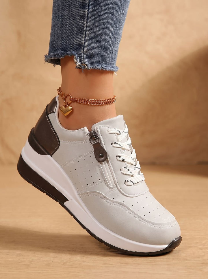 Women's Orthopedic Lace-Up Side-Zip Platform Sneakers