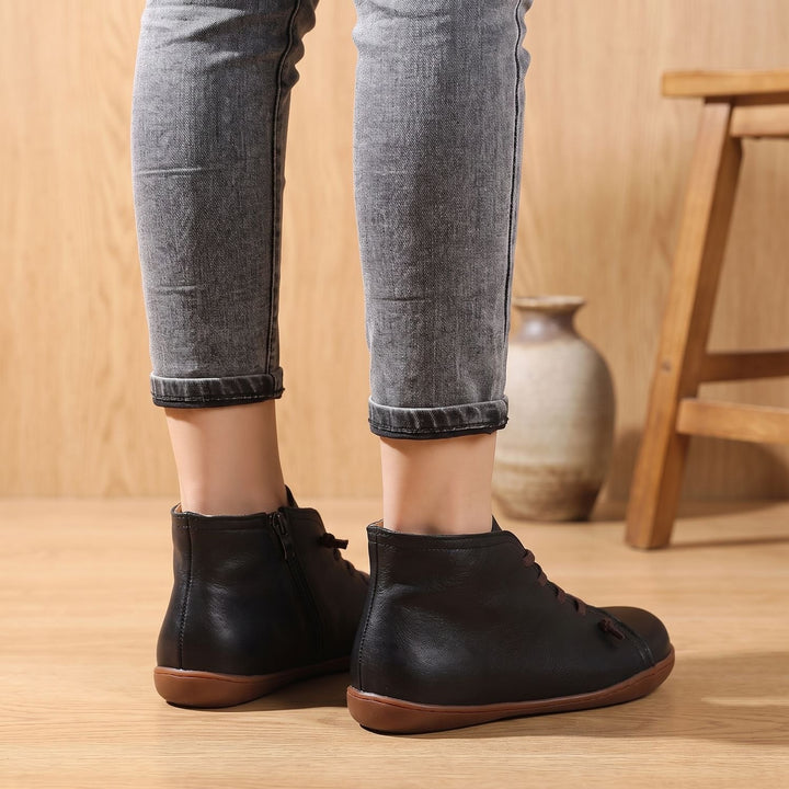 Women's Orthopedic Leather Lace-Up Ankle Booties