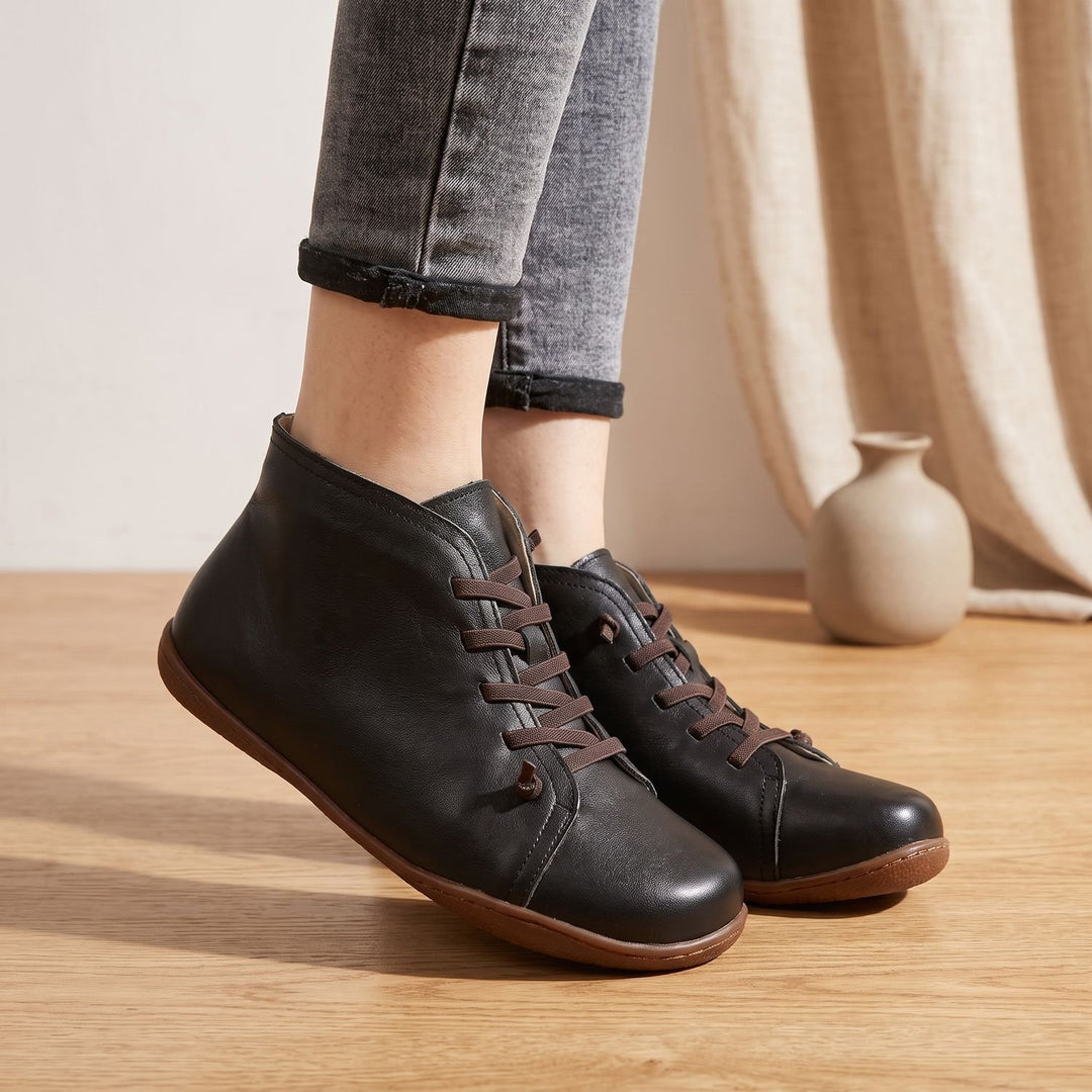 Women's Orthopedic Leather Lace-Up Ankle Booties