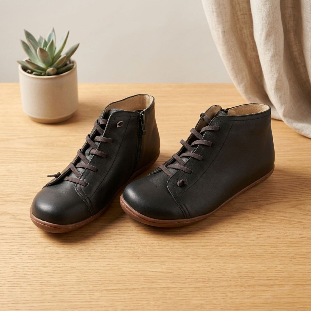 Women's Orthopedic Leather Lace-Up Ankle Booties