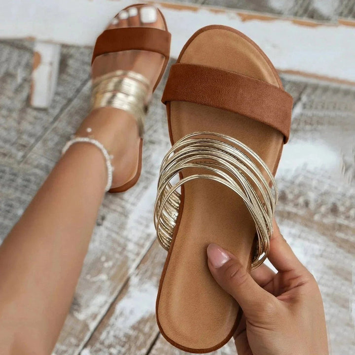 Women's Orthopedic Memory-Foam Slip-On Comfortable Sandals - Chestnut Brown
