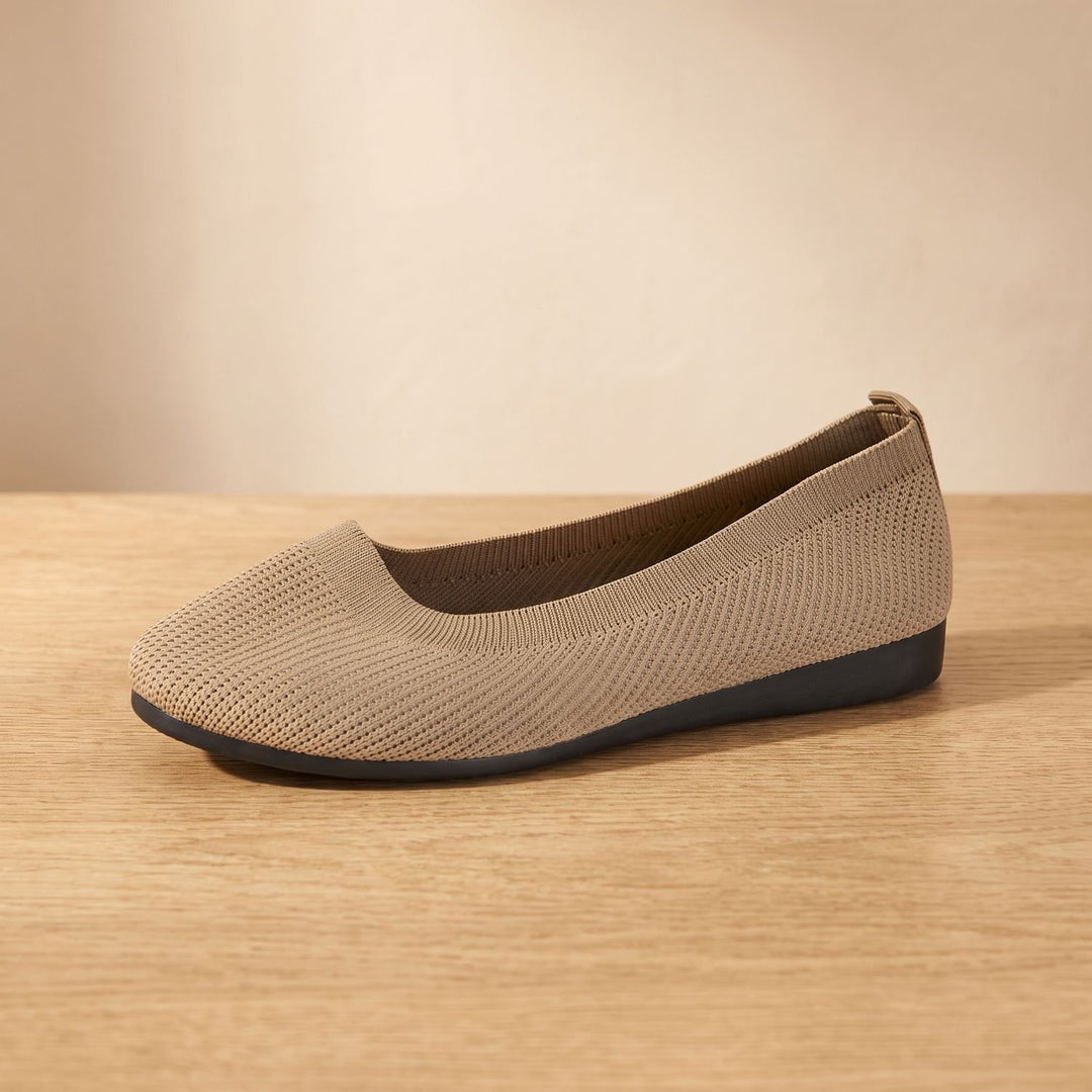 Women's Orthopedic Slip-On Knit Ballet Flats - Khaki