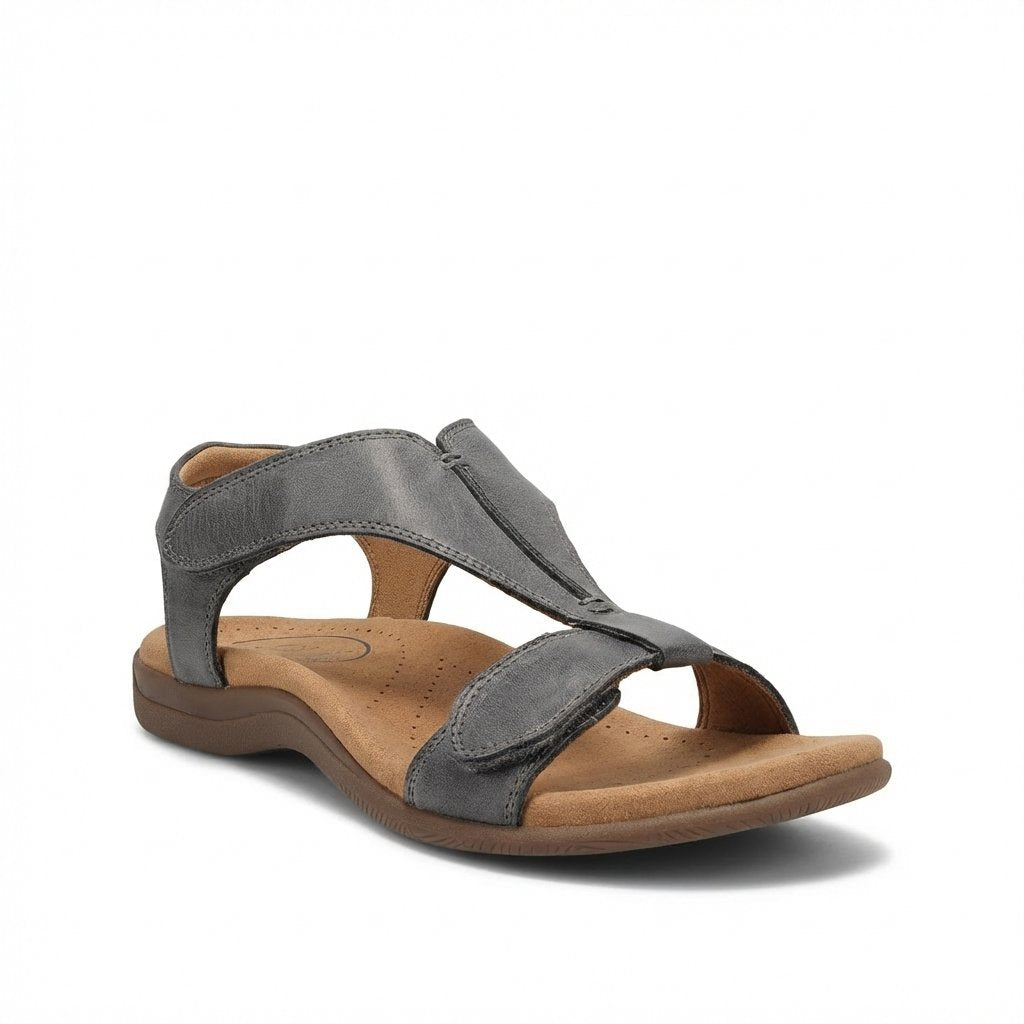 Women's Orthopedic T-Strap Adjustable Comfort Sandals - Gris