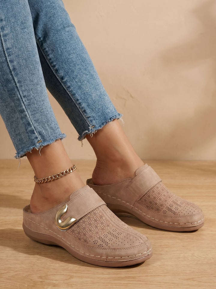 Women's Orthopedic Velcro Slip-On Mule Clogs Honeycomb Textured