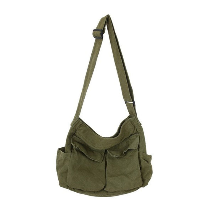 Women's Oversized Black Canvas Tote Bag Messenger Shoulder Bag