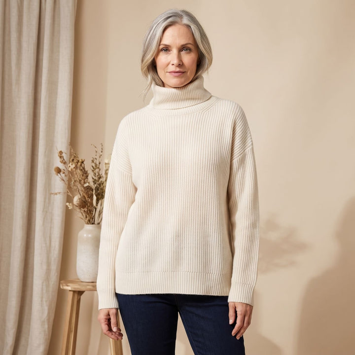 Women's Oversized Cashmere-Blend Turtleneck Sweater