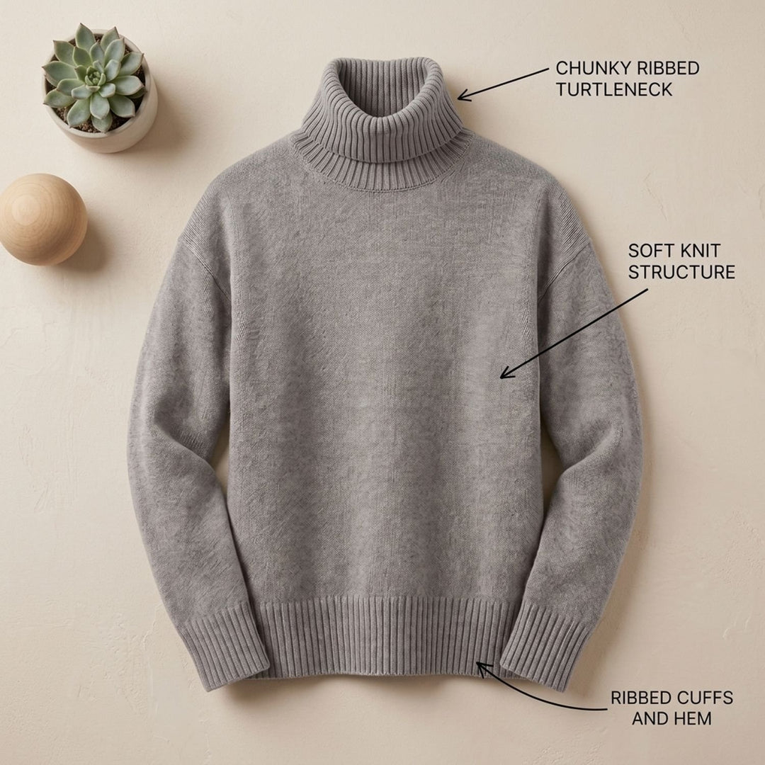 Women's Oversized Cashmere-Blend Turtleneck Sweater