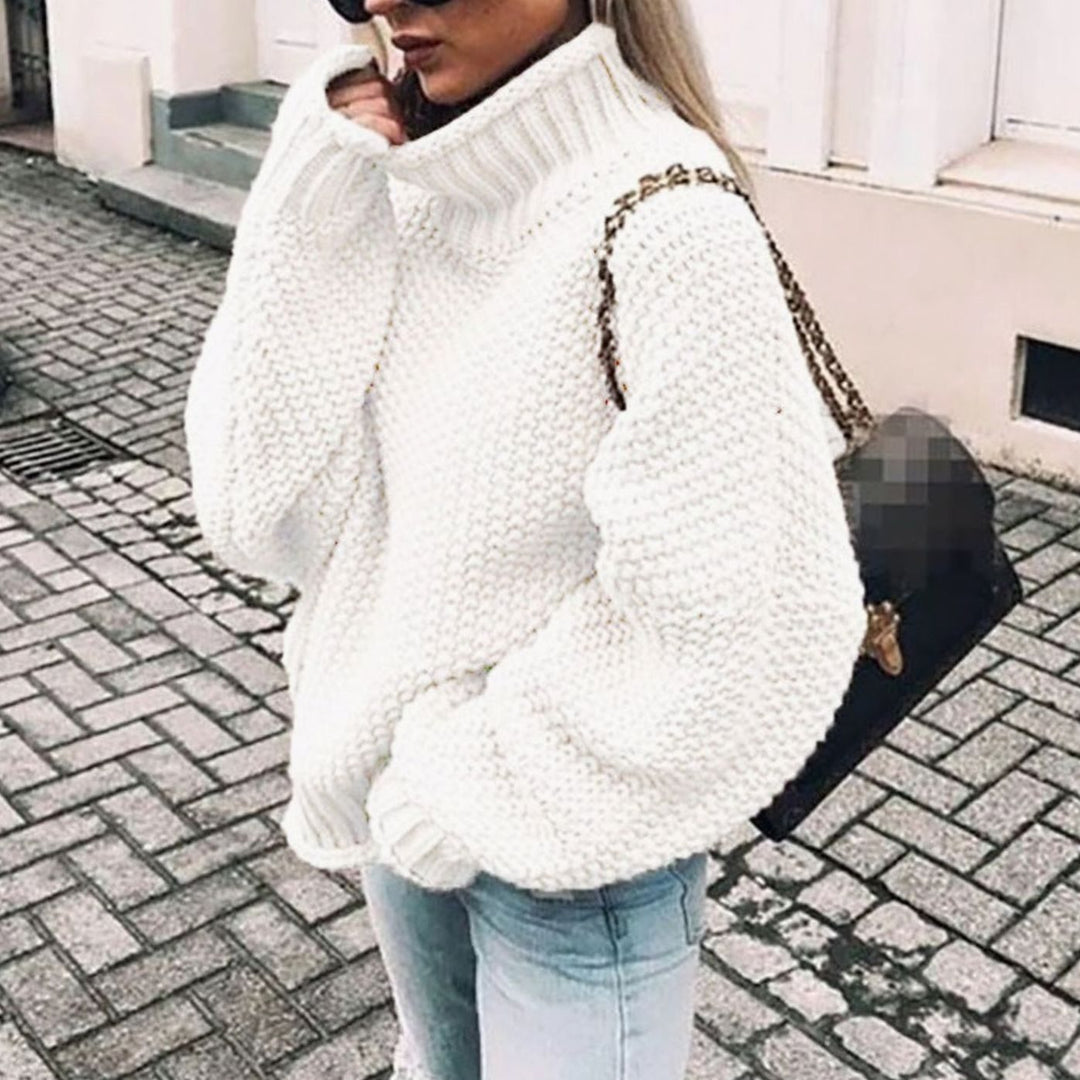 Women's Oversized Chunky Knit Turtleneck Sweater