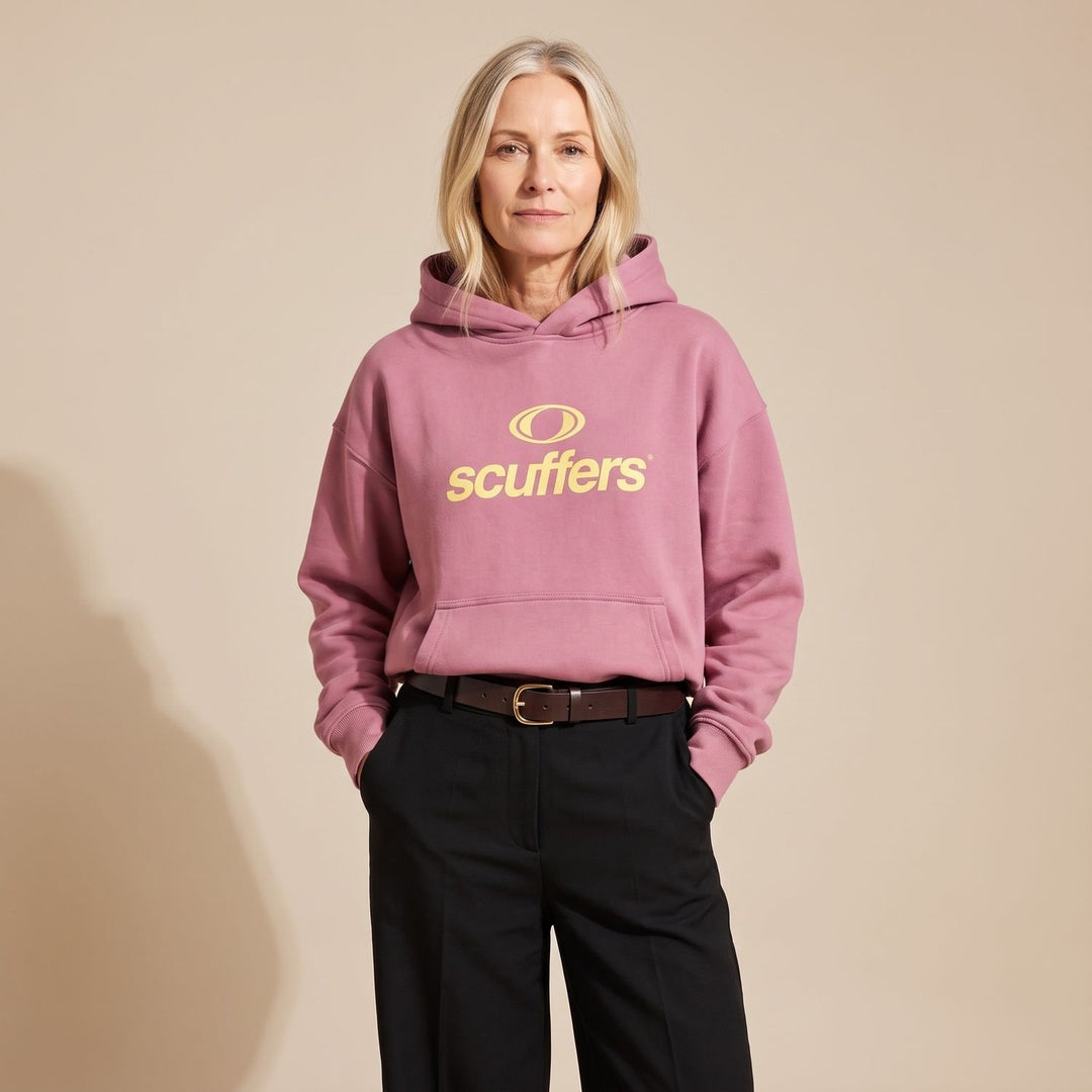 Women's Oversized Cotton-Blend Graphic Pullover Hoodie