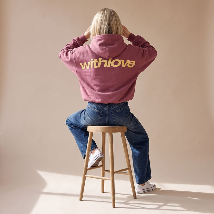 Women's Oversized Cotton-Blend Graphic Pullover Hoodie