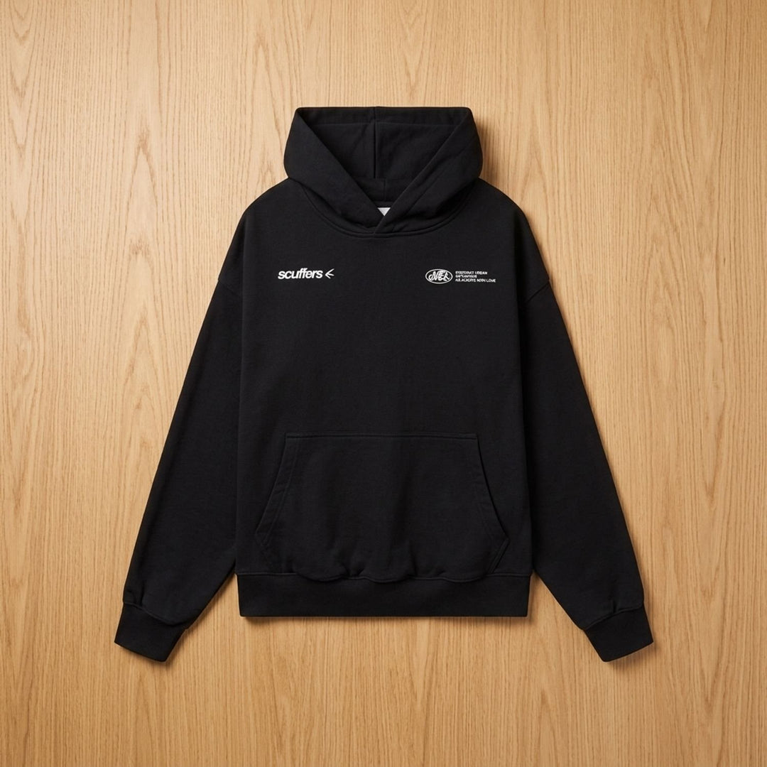 Women's Oversized Cotton-Blend Graphic Pullover Hoodie
