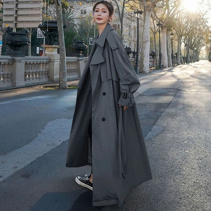 Women's Oversized Double-Breasted Maxi Trench Coat