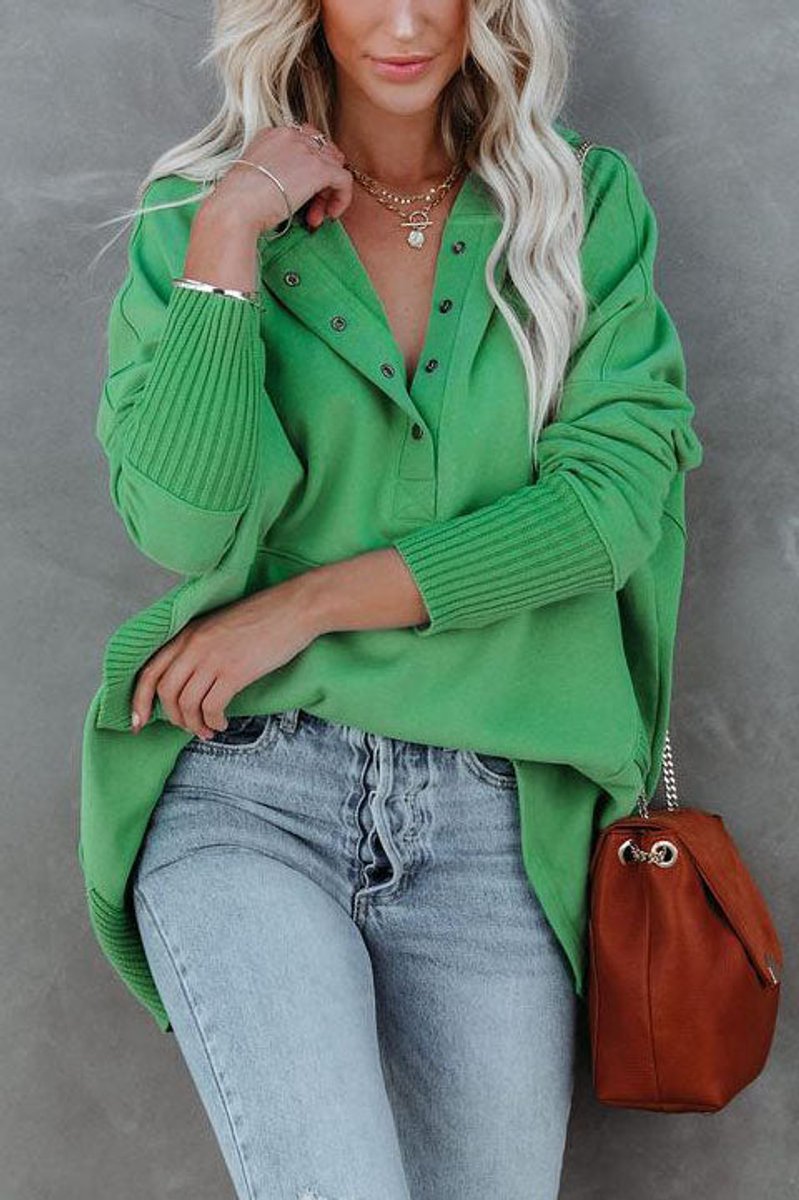 Women's Oversized Hooded Long-Sleeve Drawstring Tunic Sweatshirt