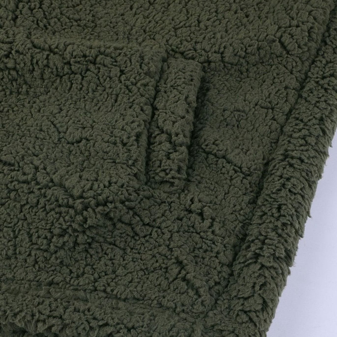 Women's Oversized Hooded Teddy Fleece Zip-Up Coat