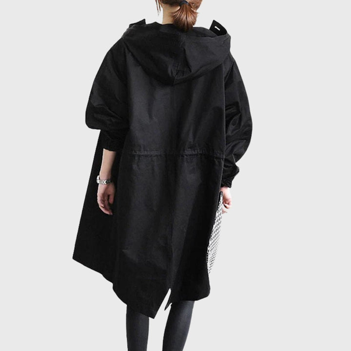 Women's Oversized Hooded Water-Repellent Long Trench Coat