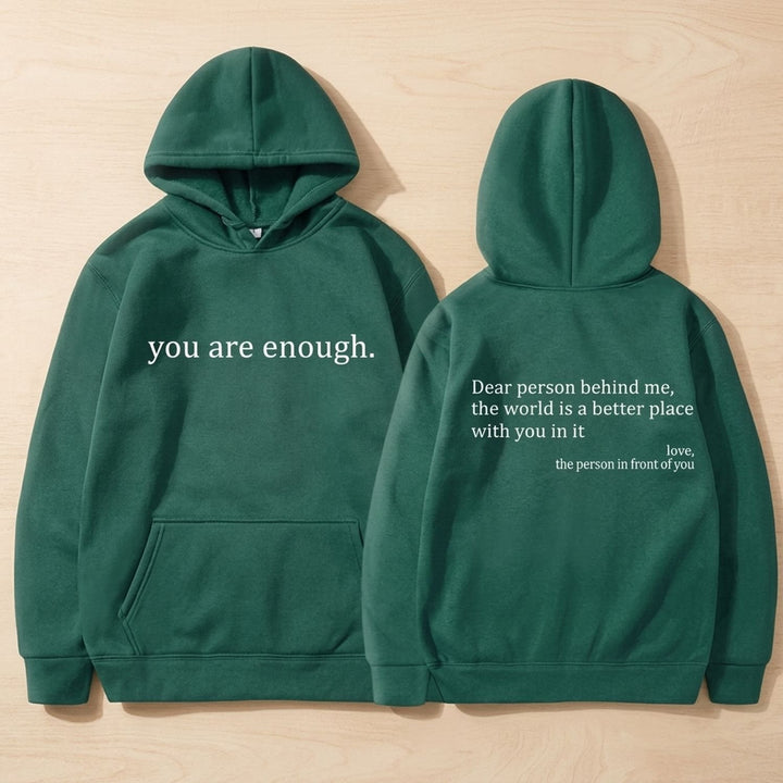 Women's Oversized Message-Print Pullover Hoodie - Green