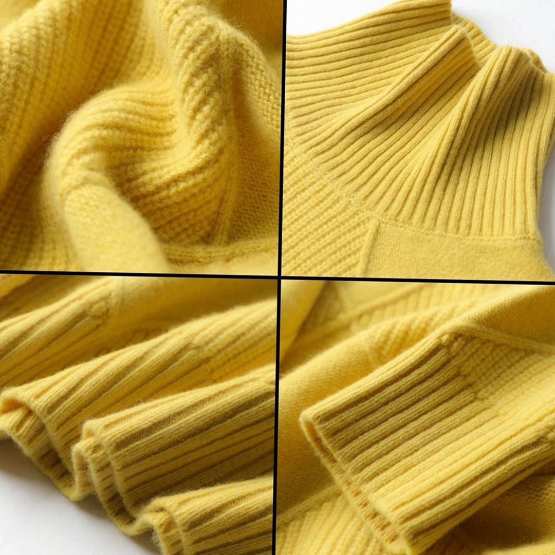 Women's Oversized Mock-Neck Diamond Ribbed Knit Sweater
