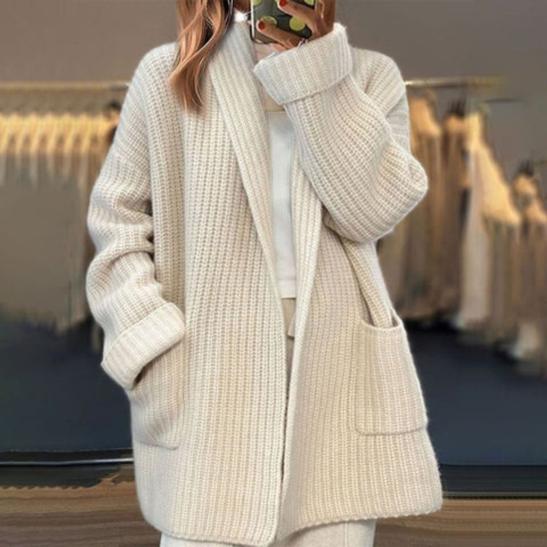 Women's Oversized Open-Front Chunky Knit Cardigan Sweater