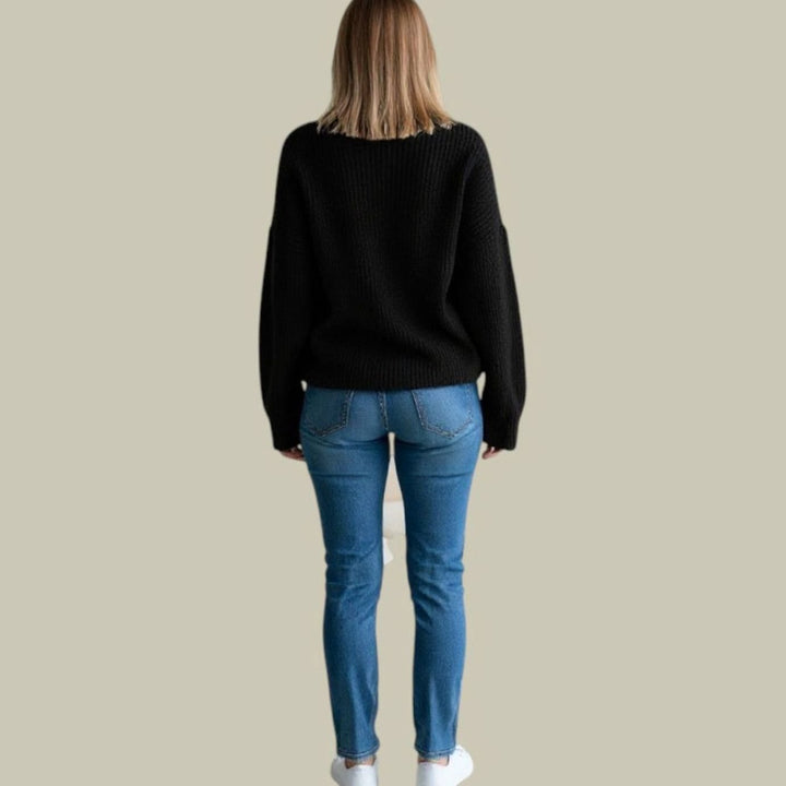 Women's Oversized Relaxed-Fit Turtleneck Sweater Long Knit Pullover