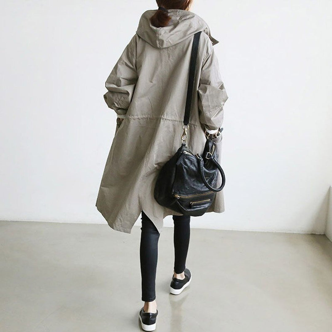 Women's Oversized Water-Resistant Longline Trench Coat