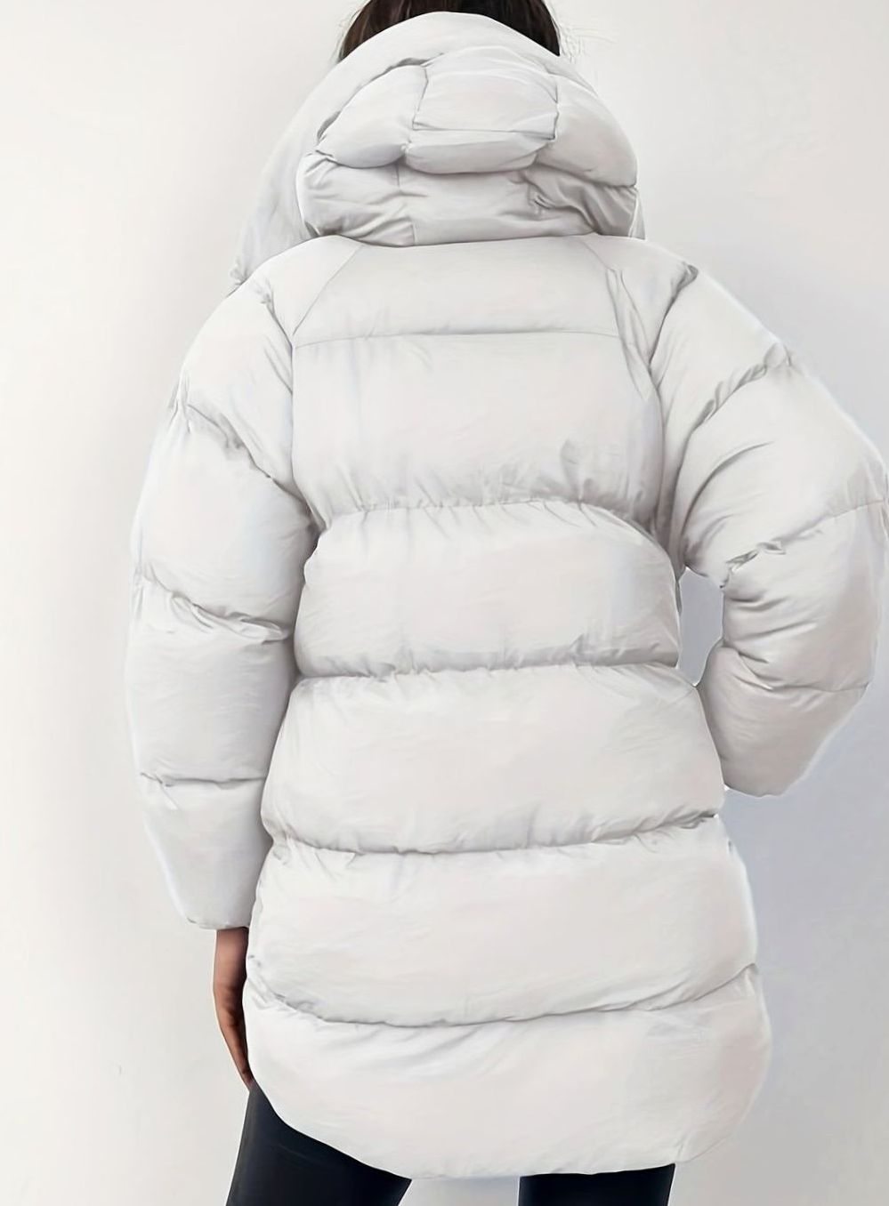 Women's Oversized Zip-Up Stand-Collar Puffer Jacket