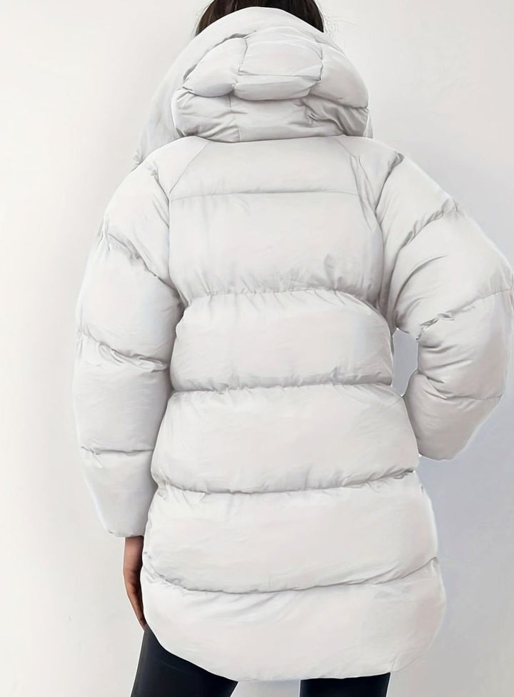 Women's Oversized Zip-Up Stand-Collar Puffer Jacket