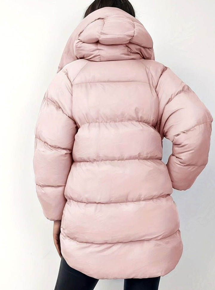 Women's Oversized Zip-Up Stand-Collar Puffer Jacket