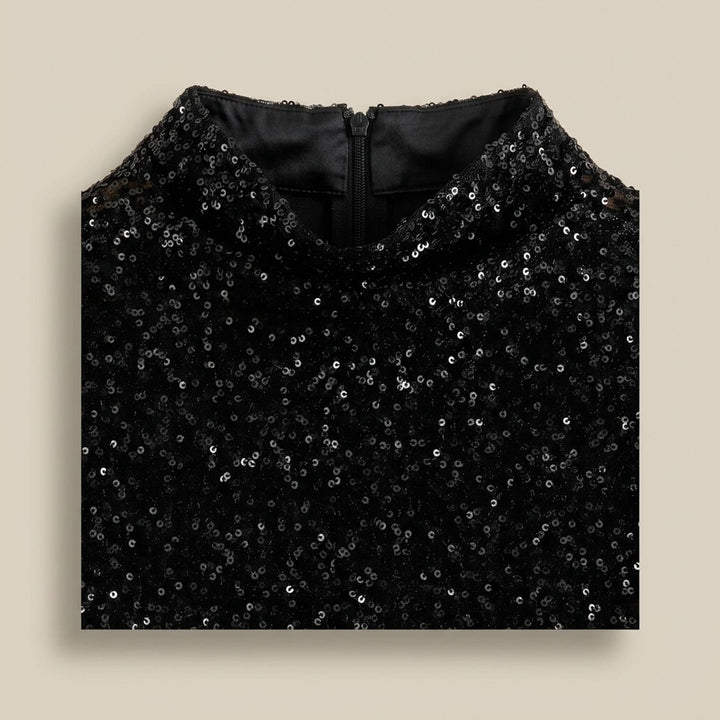 Women's Padded-Shoulder Sequin Mini Dress