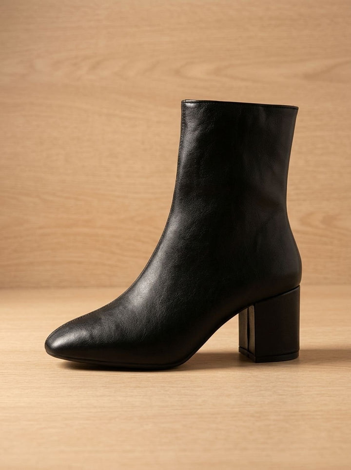 Women's Pointed-Toe Block-Heel Side-Zip Ankle Boots